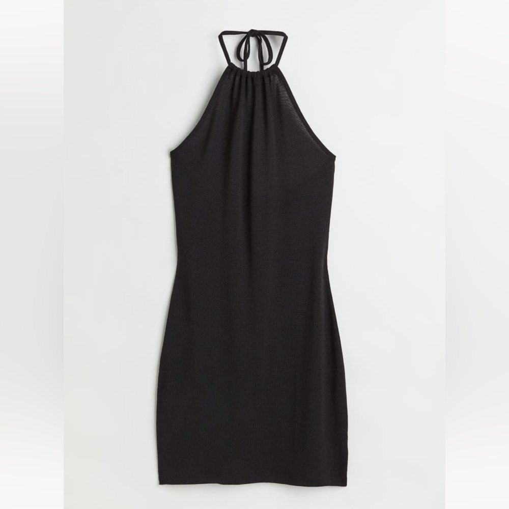 Black Halter Mini Dress